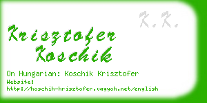 krisztofer koschik business card